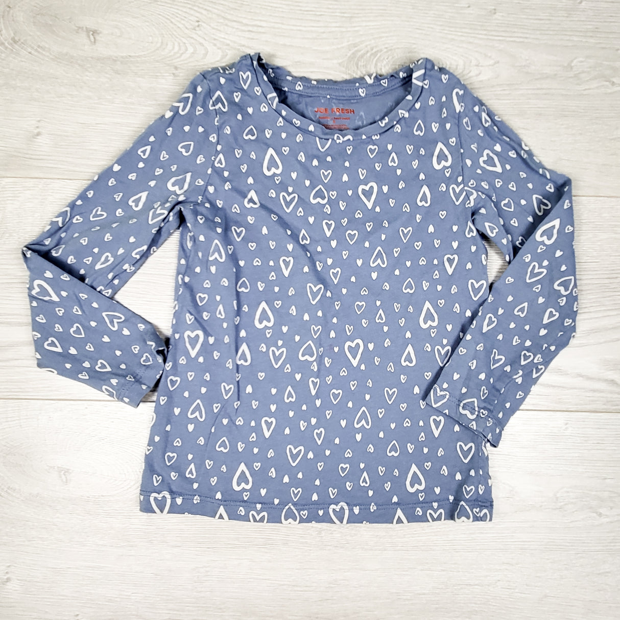 Joe blue long sleeve top with hearts. Size 4T