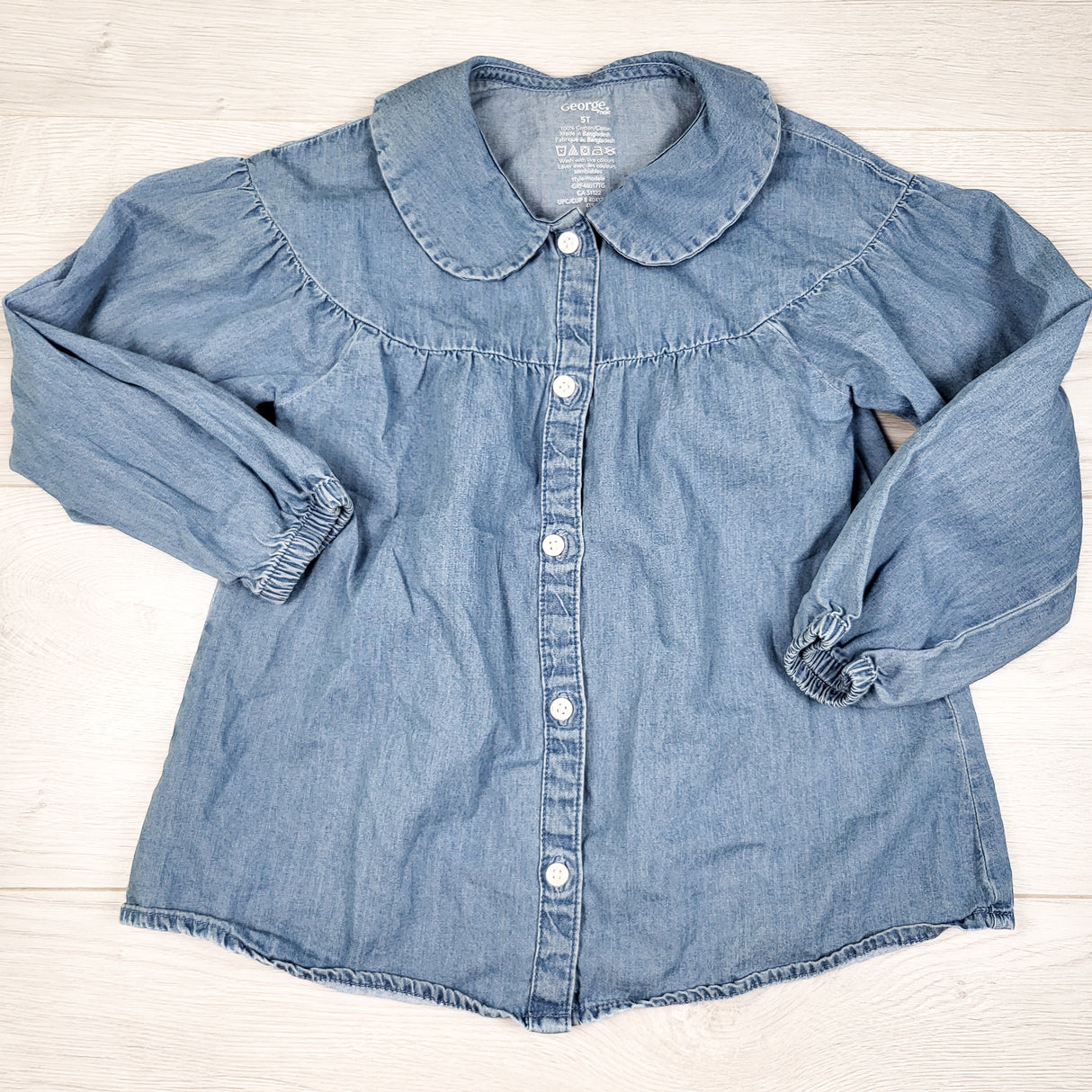 George denim look button down top. Size 5T