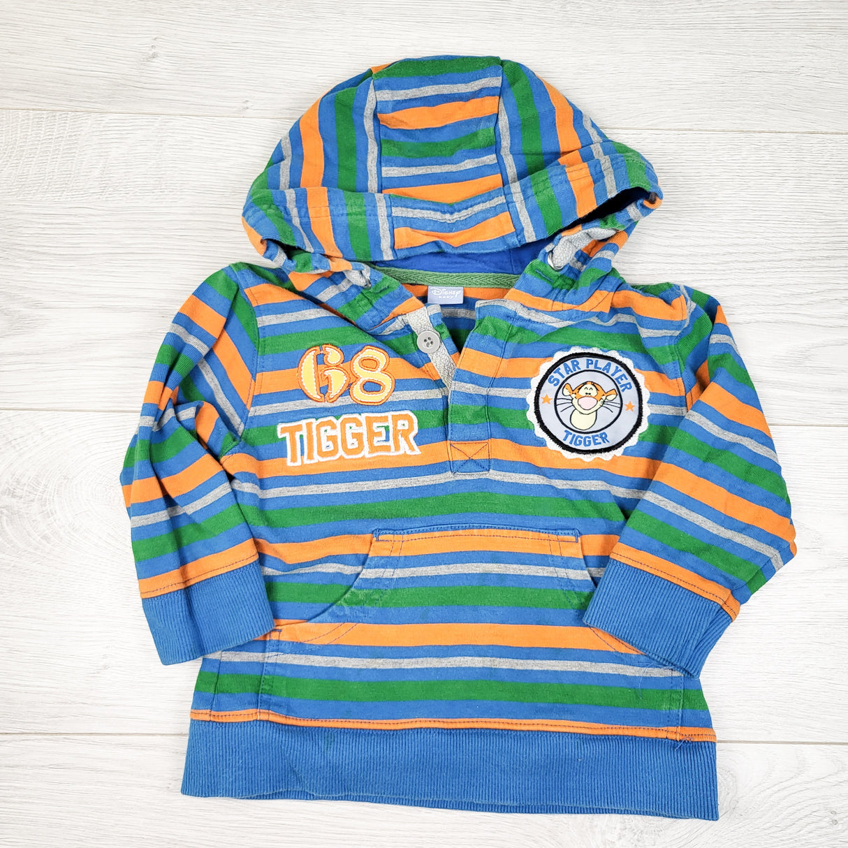 Disney Baby striped pullover Tigger hoodie. Size 2T