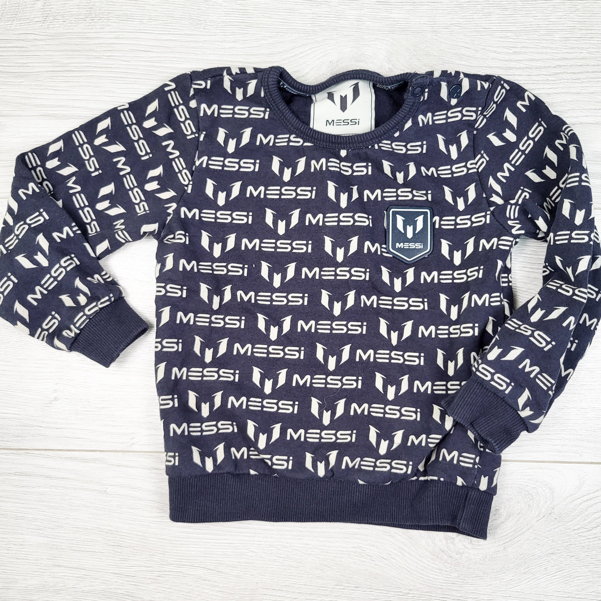 Messi all-over print sweatshirt. Size 12-24 months