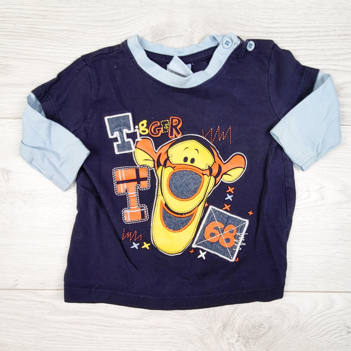 Disney navy Tigger fooler shirt. Size 3-6 months