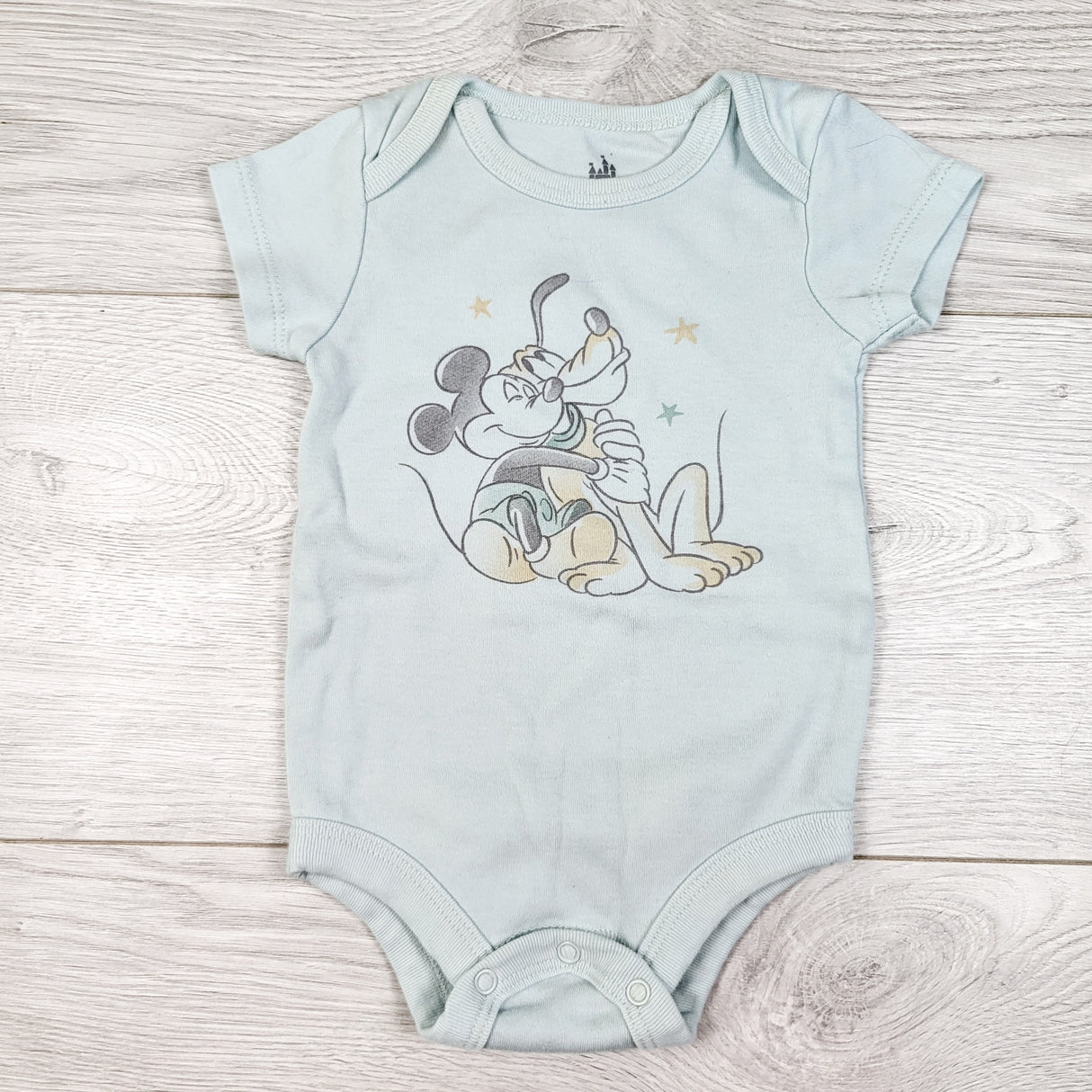 Disney Baby pale blue Mickey Mouse bodysuit. Size 0-3 months