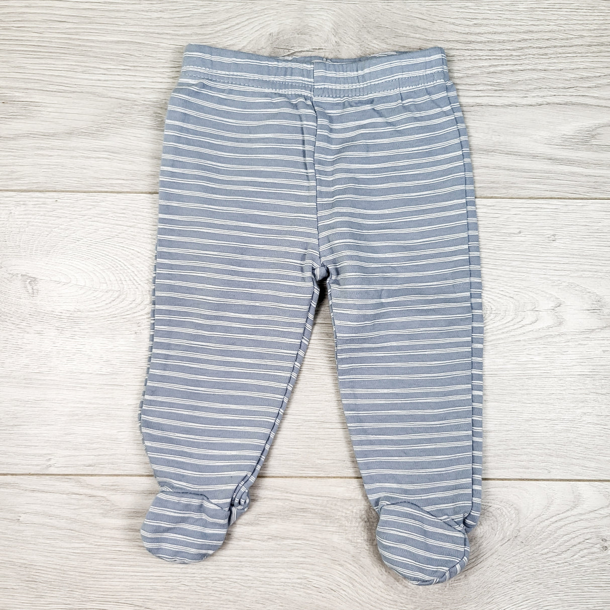 Kyle and Deena blue striped footed pants. Size 3-6 months