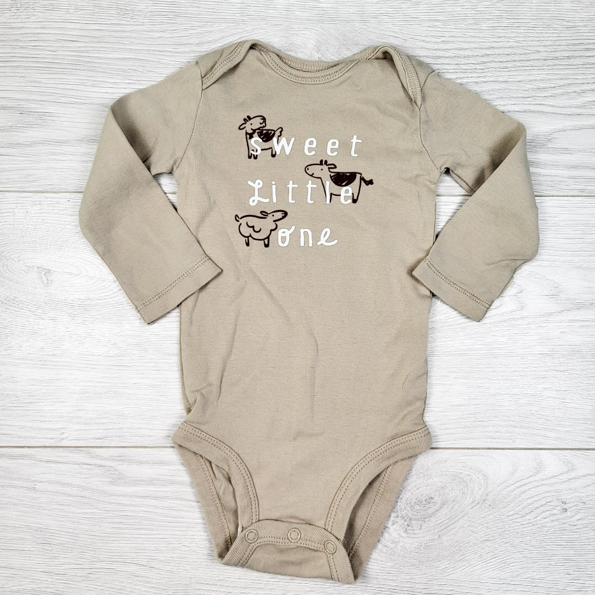 Carters beige "Sweet Little One" bodysuit. Size 9 months