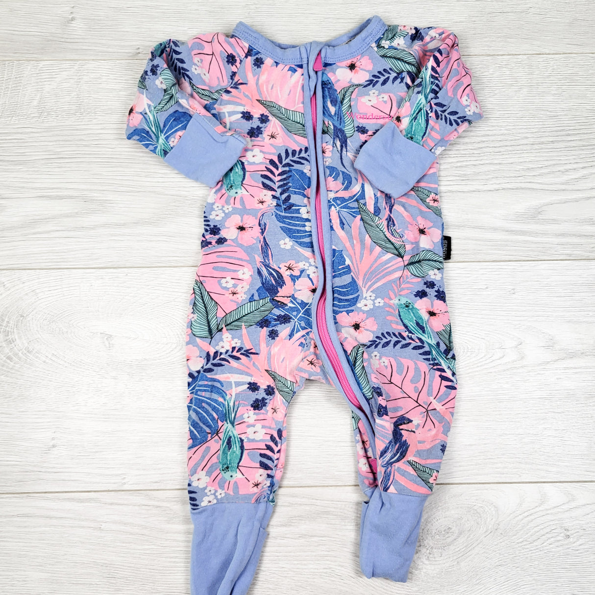 Bonds tropical print wondersuit. Size 0-3 months