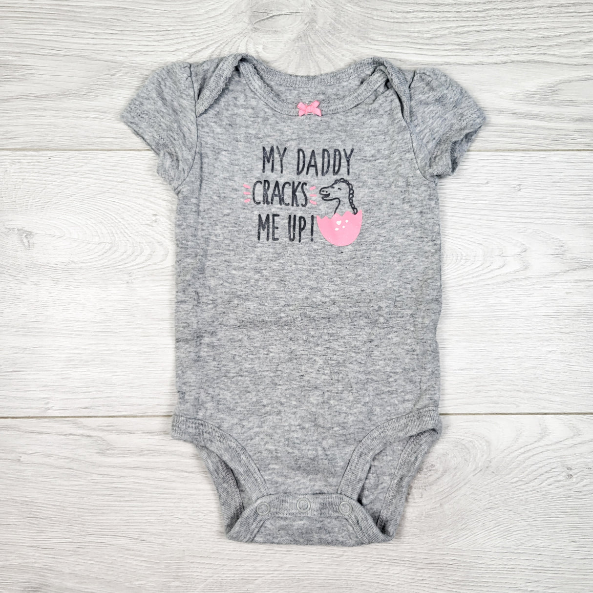Carters grey "My Daddy Cracks Me Up" bodysuit. Size 3 months