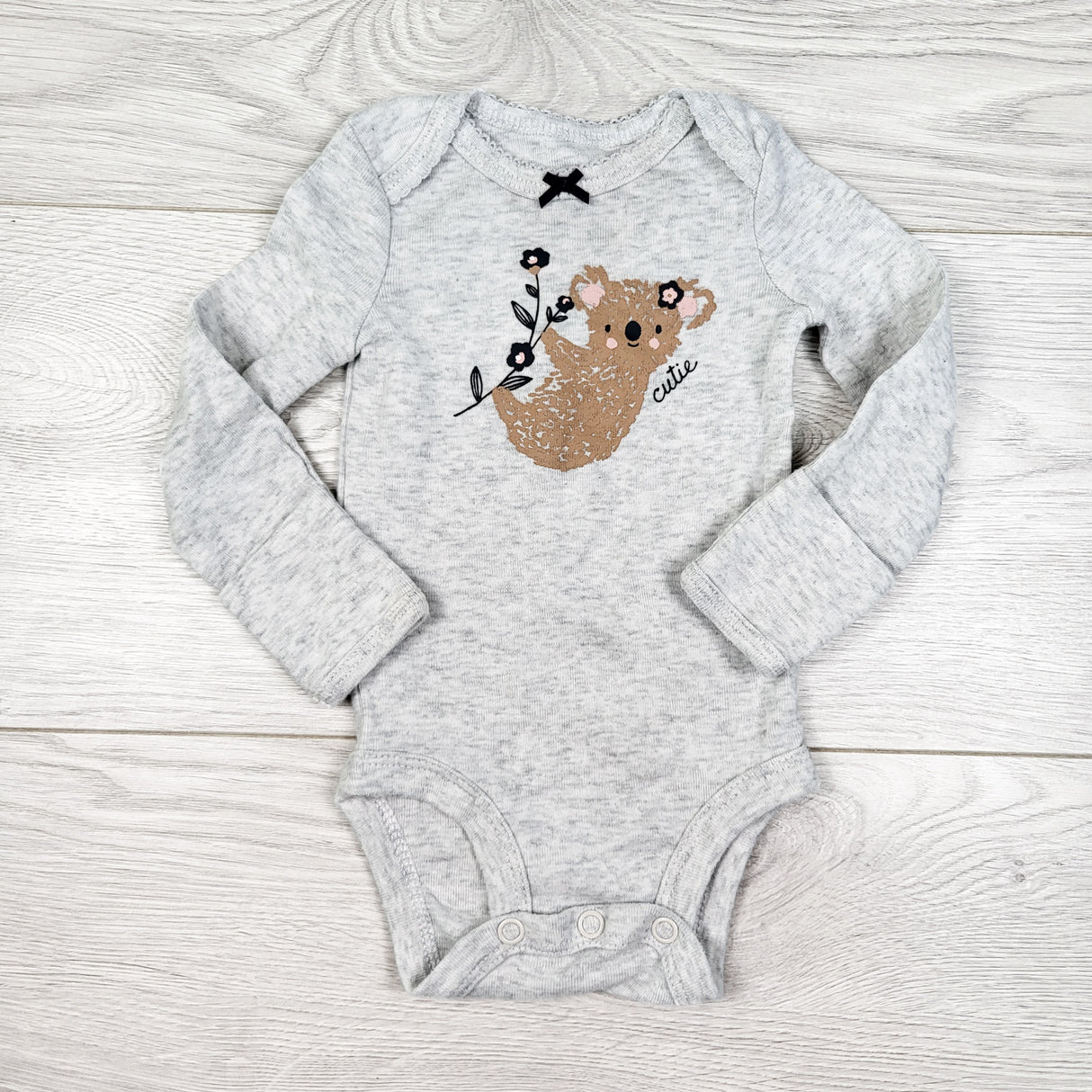 Carters grey bodysuit with koala. Newborn size
