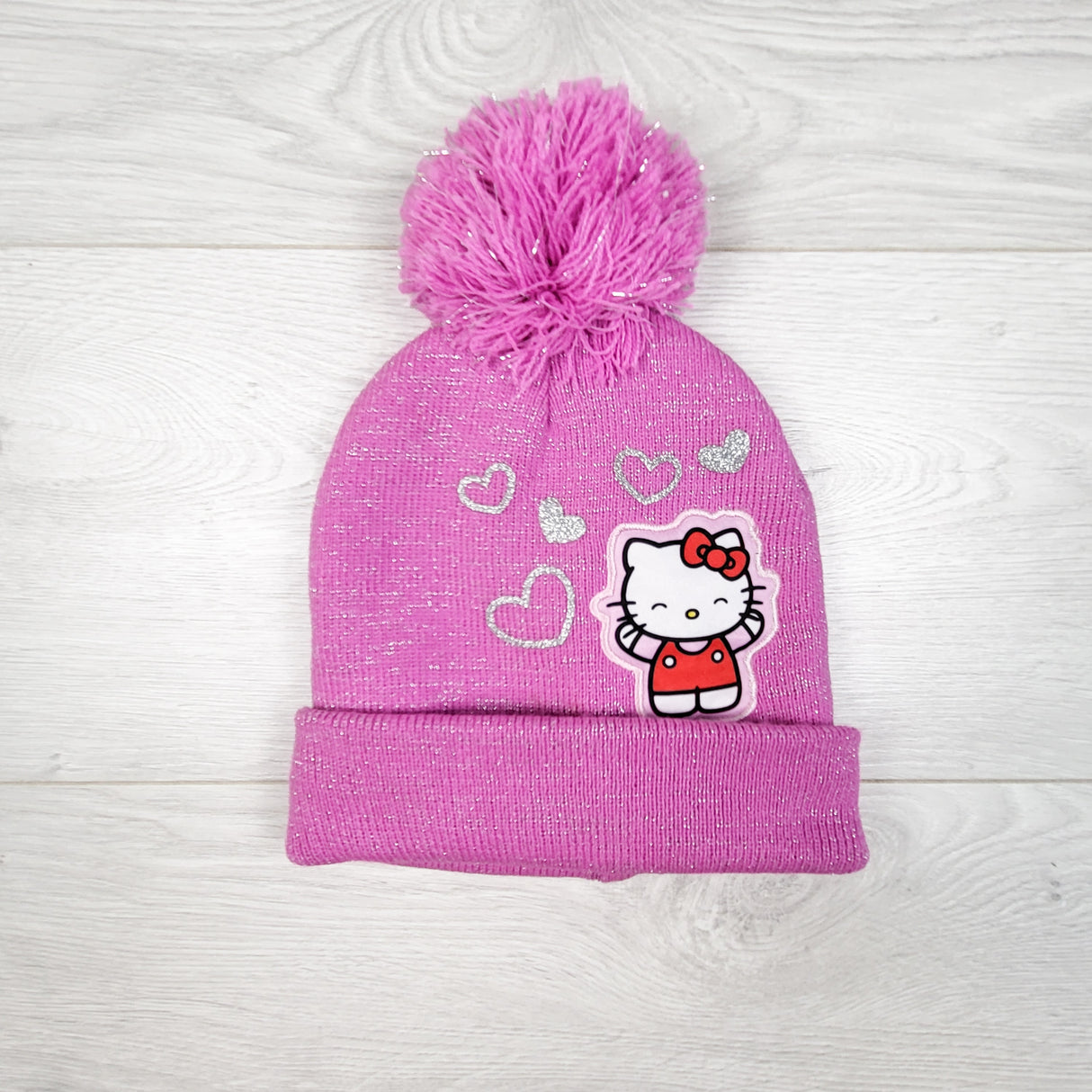 Pink minky lined Hello Kitty toque with sparkles. Size 2/3X