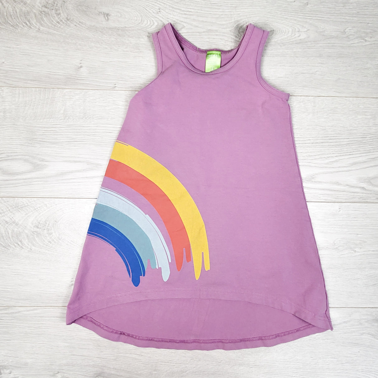 Peekaboo Beans purple rainbow tank dress. Size 2T
