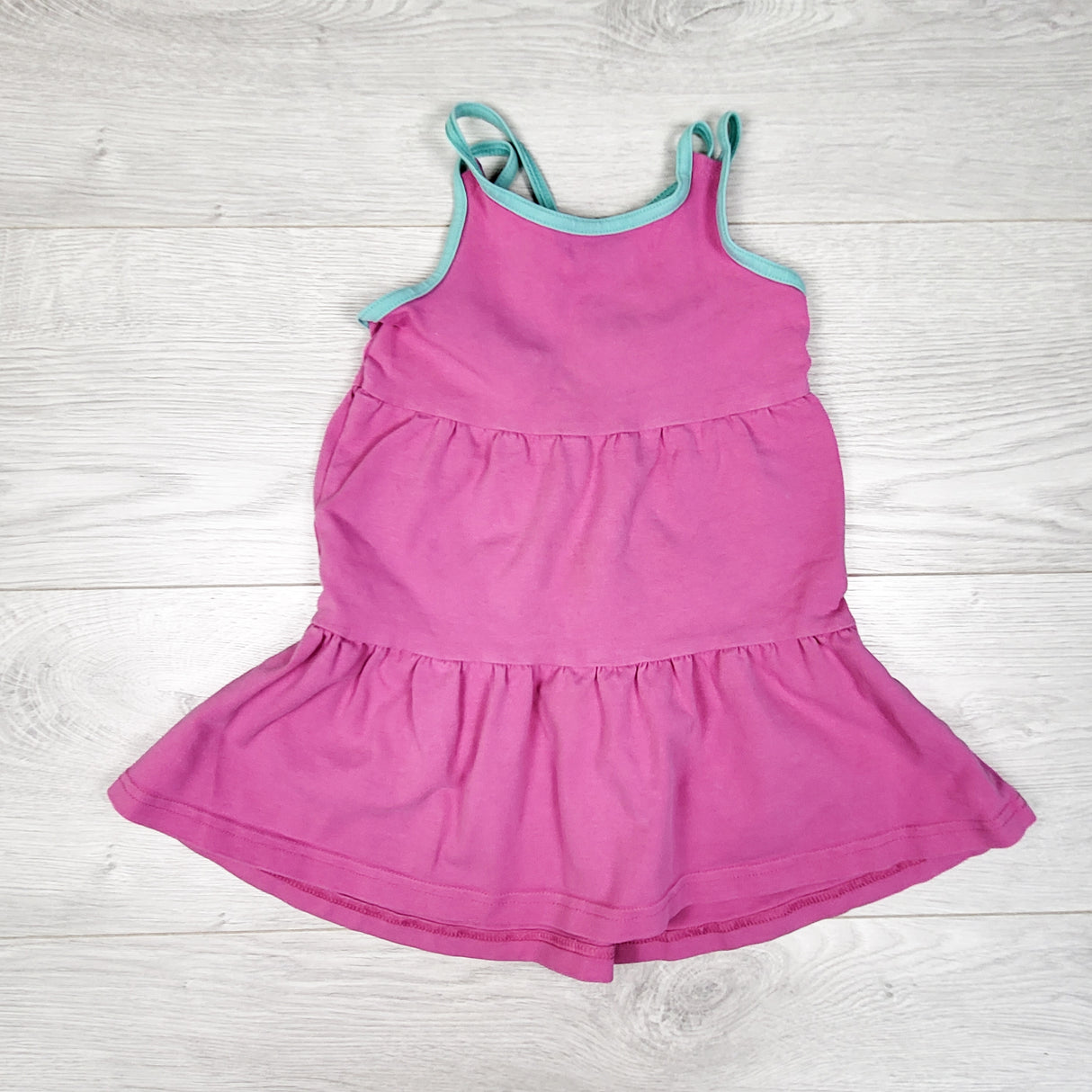 Peekaboo Beans pink tiered sleeveless dress. Size 2T