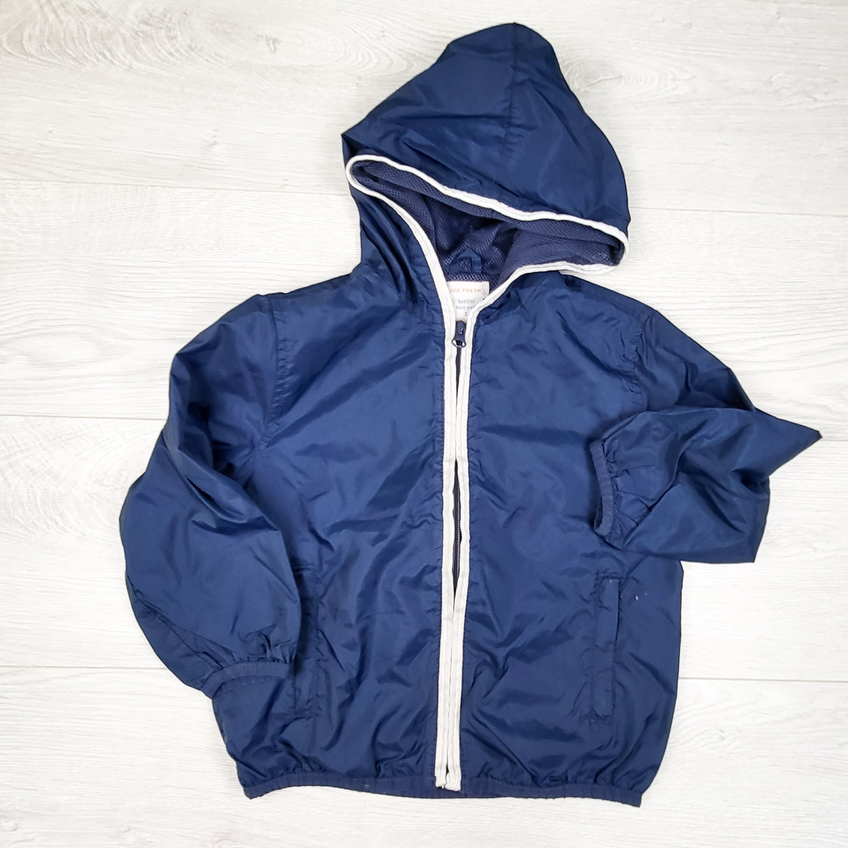 Joe navy hooded windbreaker jacket. Size 3T - AS IS