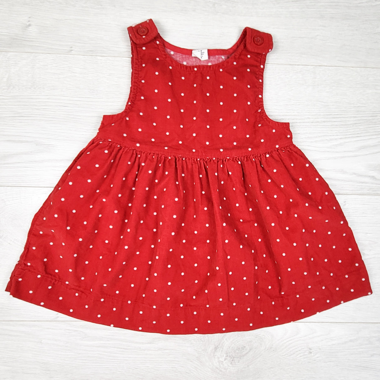Gap red polka dot corduroy dress. Size 18-24 months