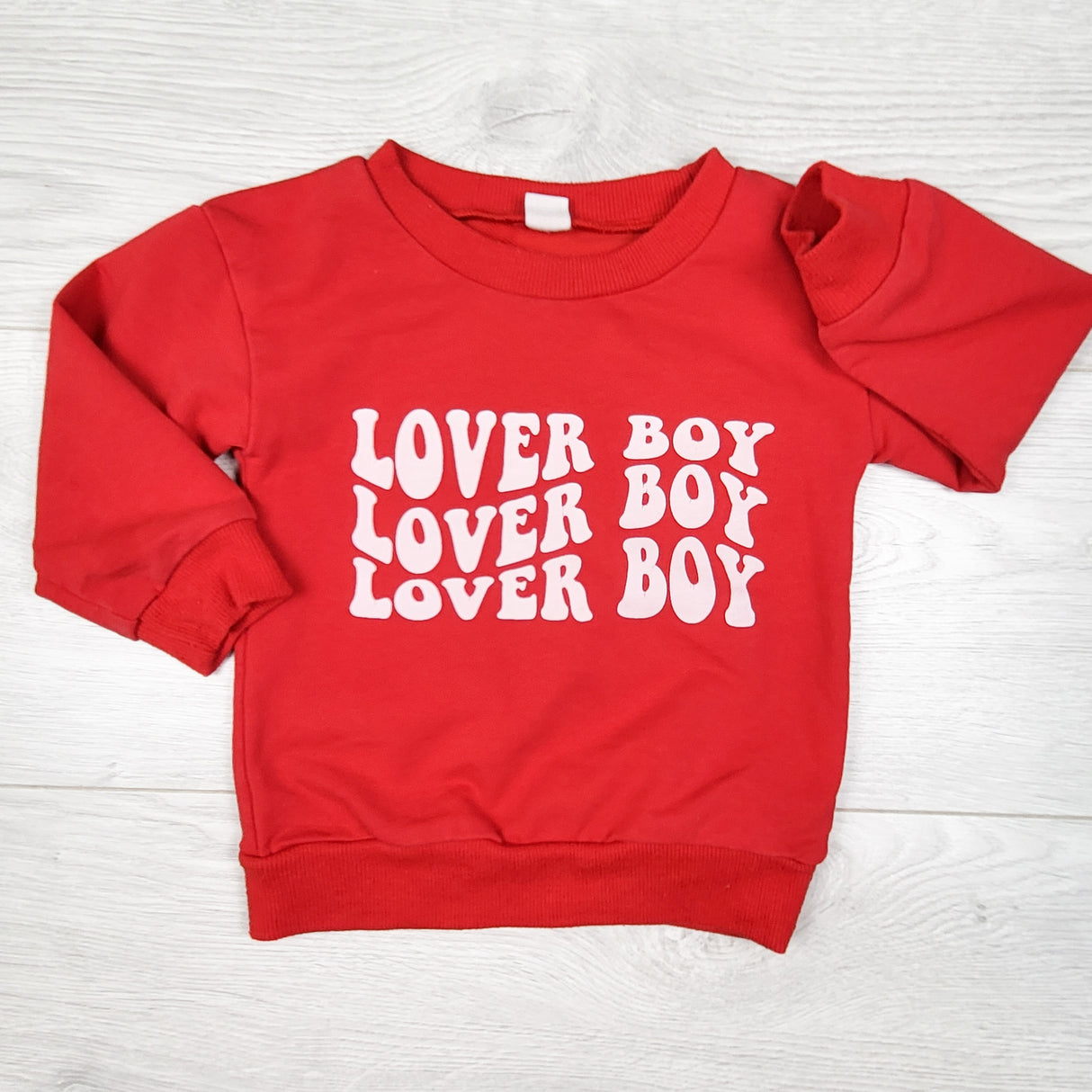 Red "Lover Boy" swestshirt. Size 12-18 months