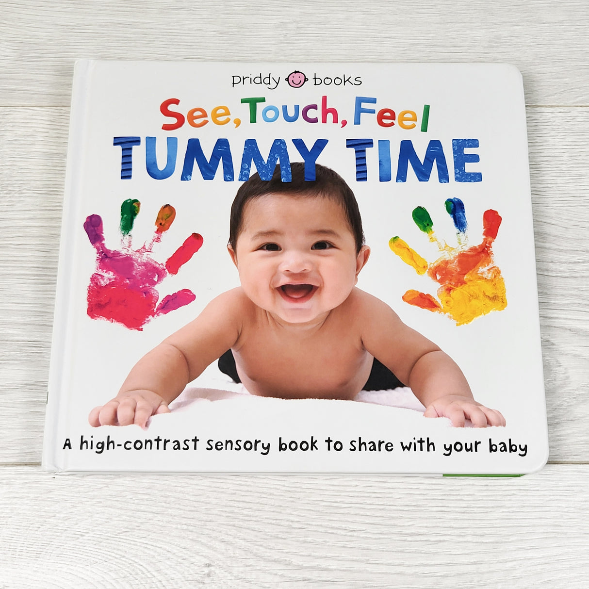 See, Touch, Feel Tummy Time high contrast board book