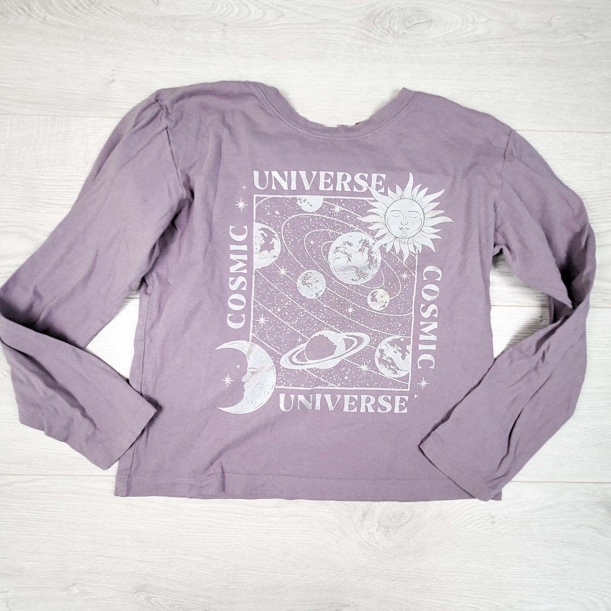 Gap purple "Universe" long sleeve top. Size 10