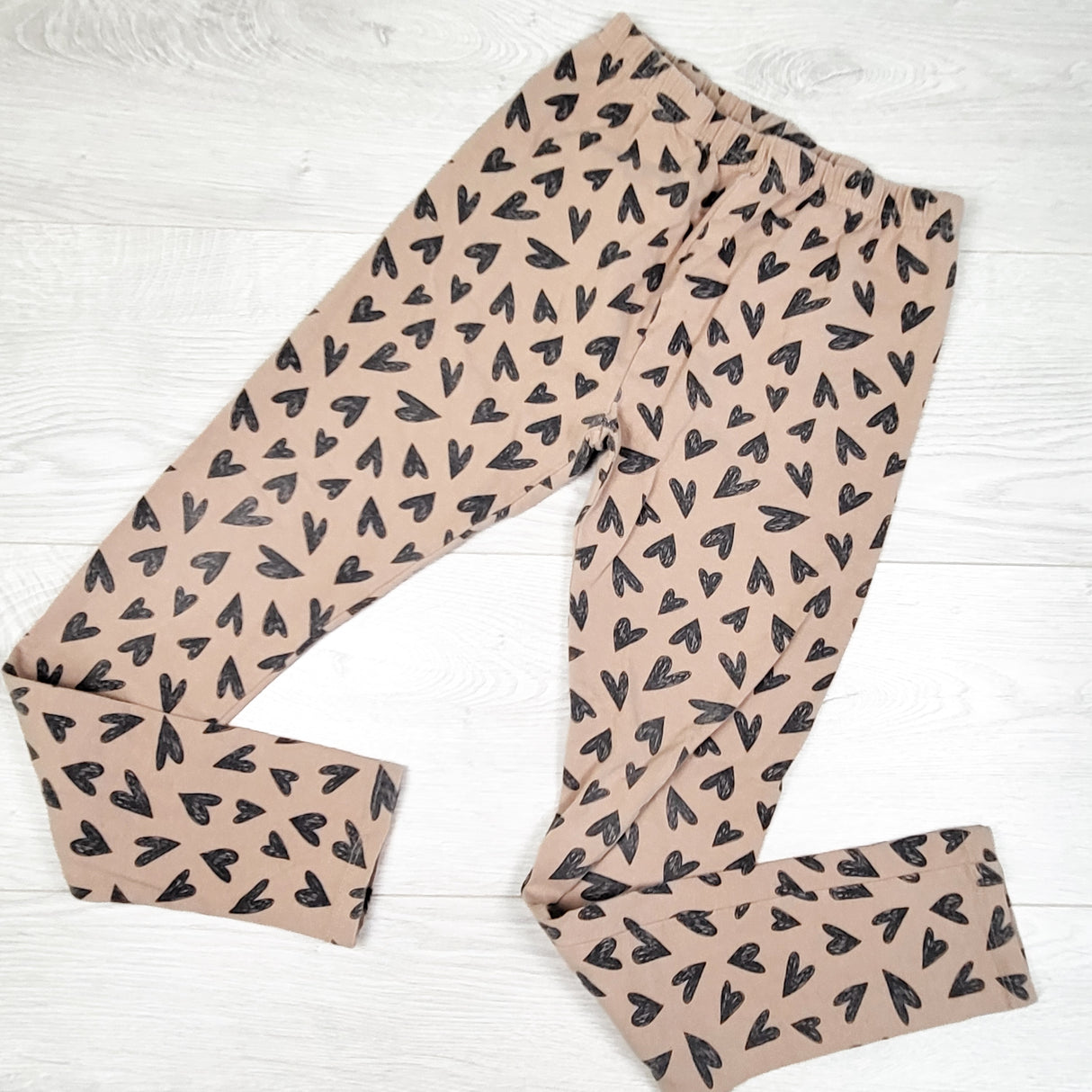George beige leggings with hearts. Size 10/12
