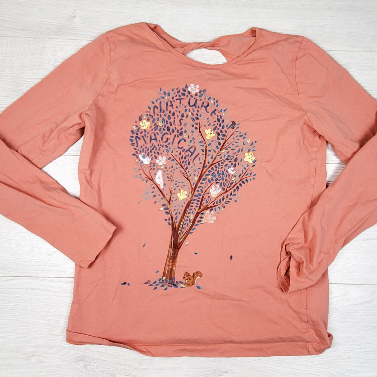 Carters coral top with tree. Size 14