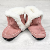 NEW - Jack and Lily pink suede "My Flexx" booties. Size 30 to 36 months (size 7/8)