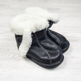 Jack and Lily black leather booties. Size 18-24 months (5.5 to 6.5 shoe size)