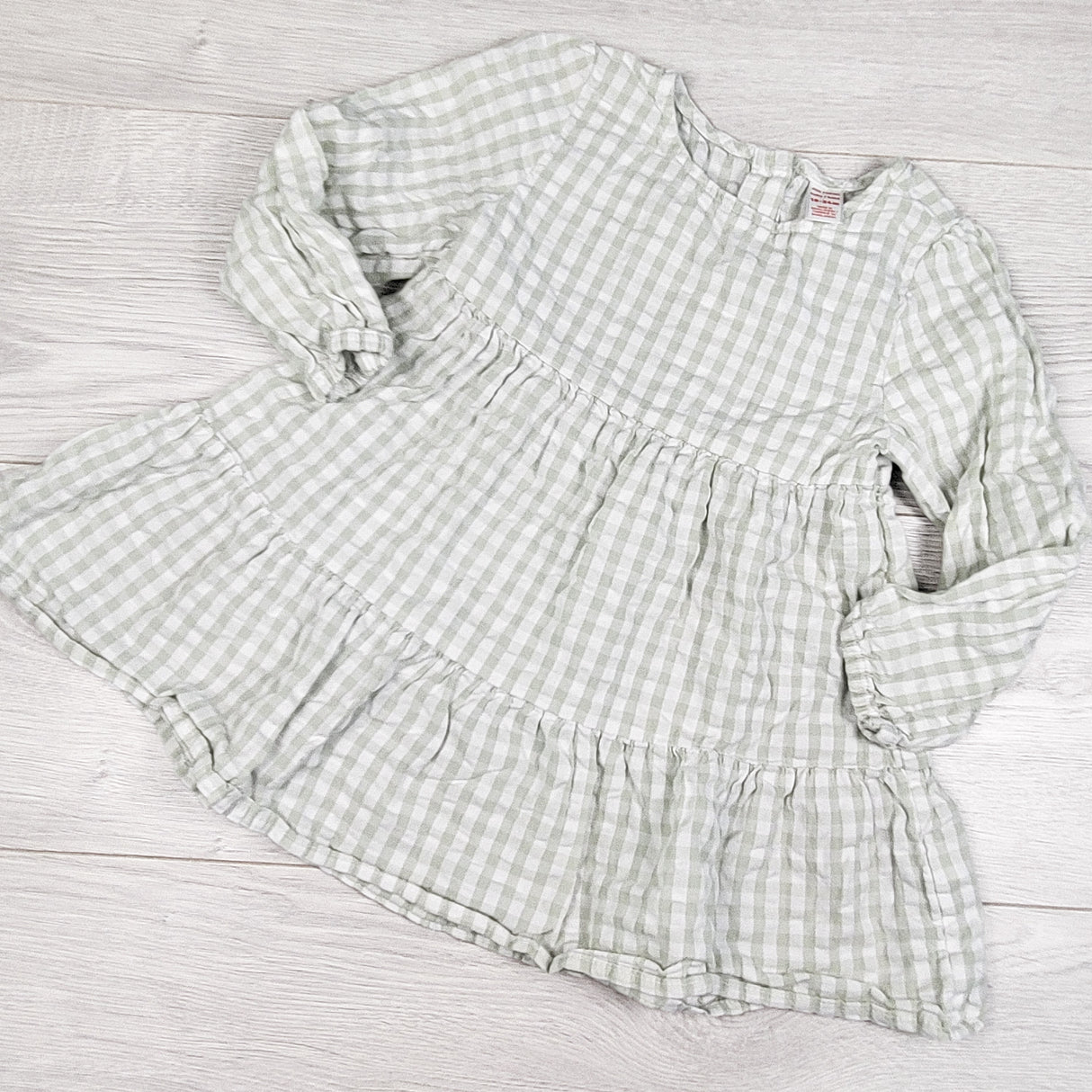 Joe green and white checked dress. Size 18-24 months