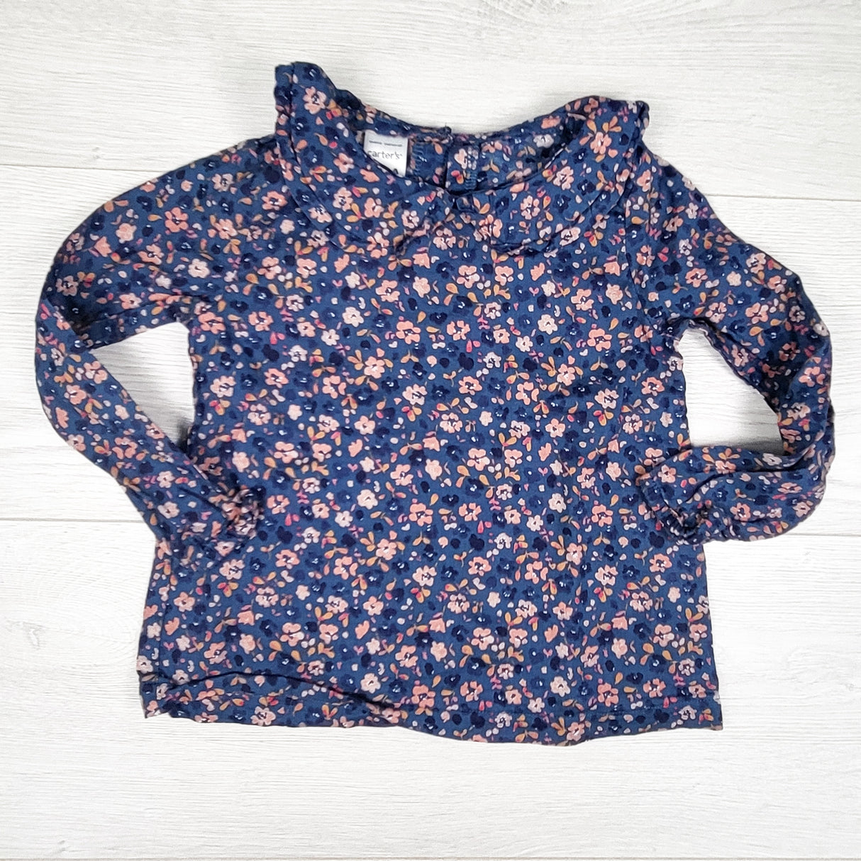 Carters blue floral print blouse. Size 2T