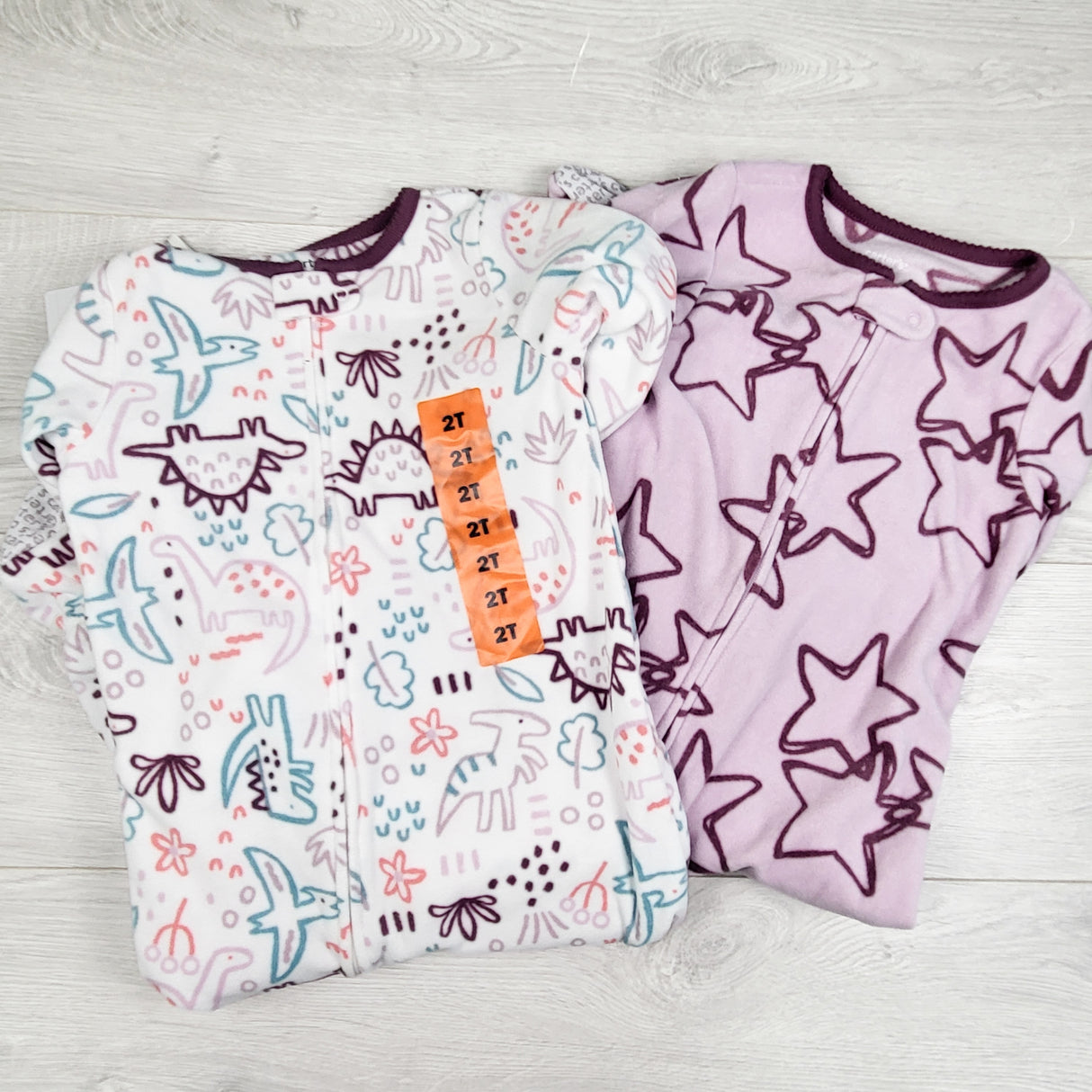 NEW - Carters 2pc fleece sleepers. Size 2T - AS IS