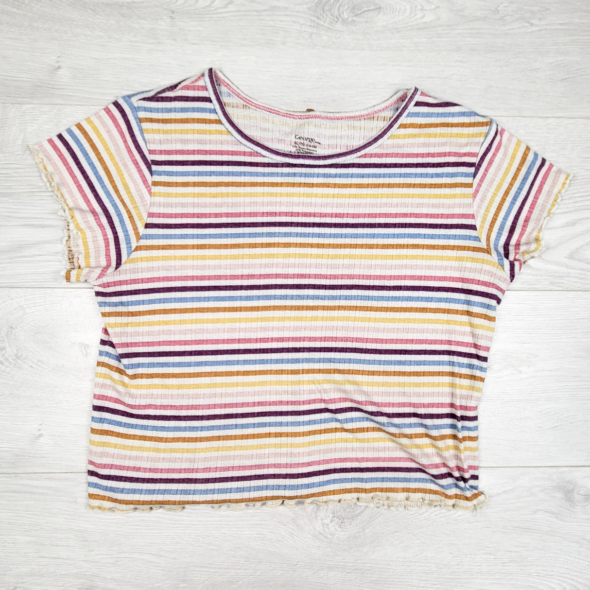 George multi-striped t-shirt. Size 14/16