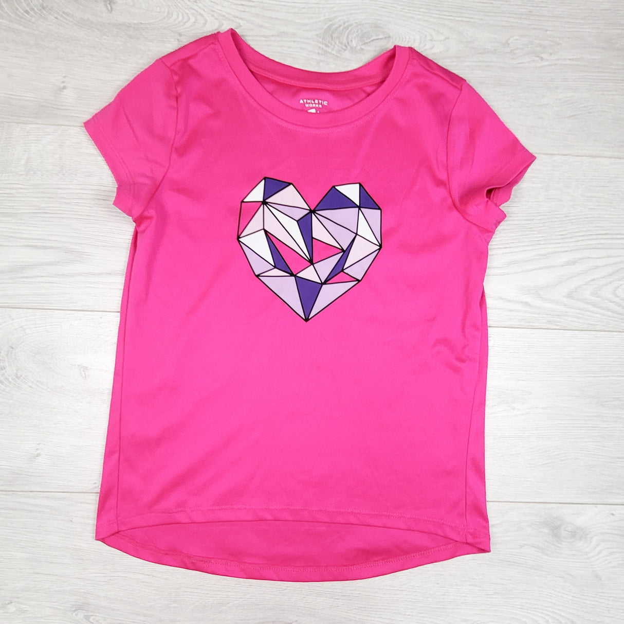 Athletic Works pink rash guard with heart. Size 10/12