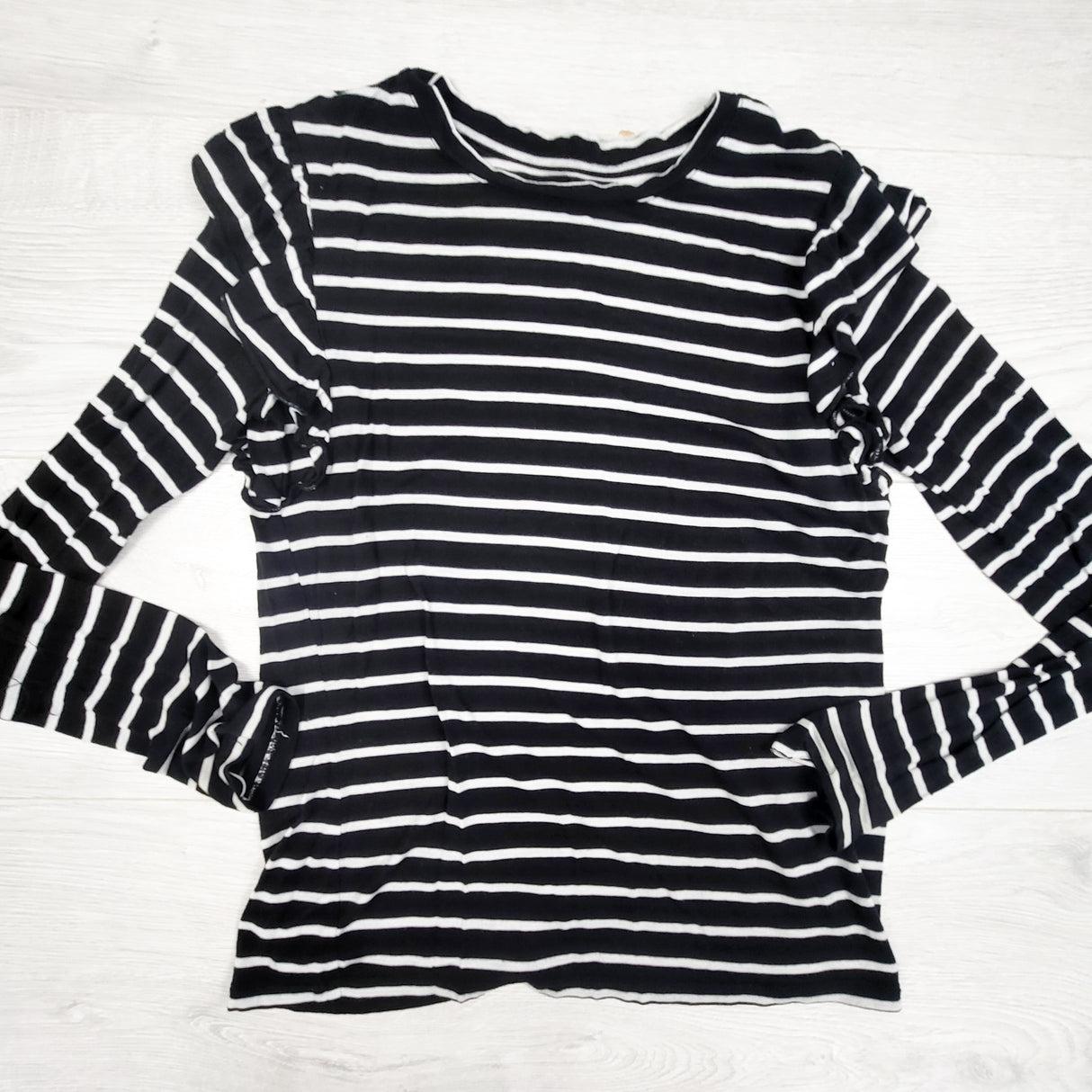 Sears black striped long sleeve top. Size 10/12