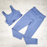 Yogalicious Girls blue 2pc active set. Size 10 - AS IS