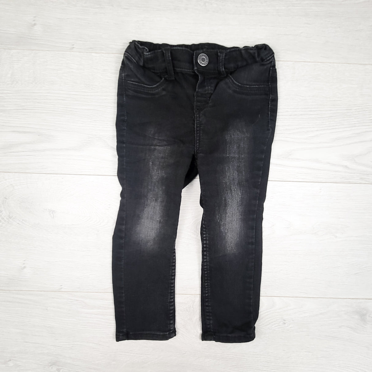 H and M black distressed skinny jeans. Size 12-18 months