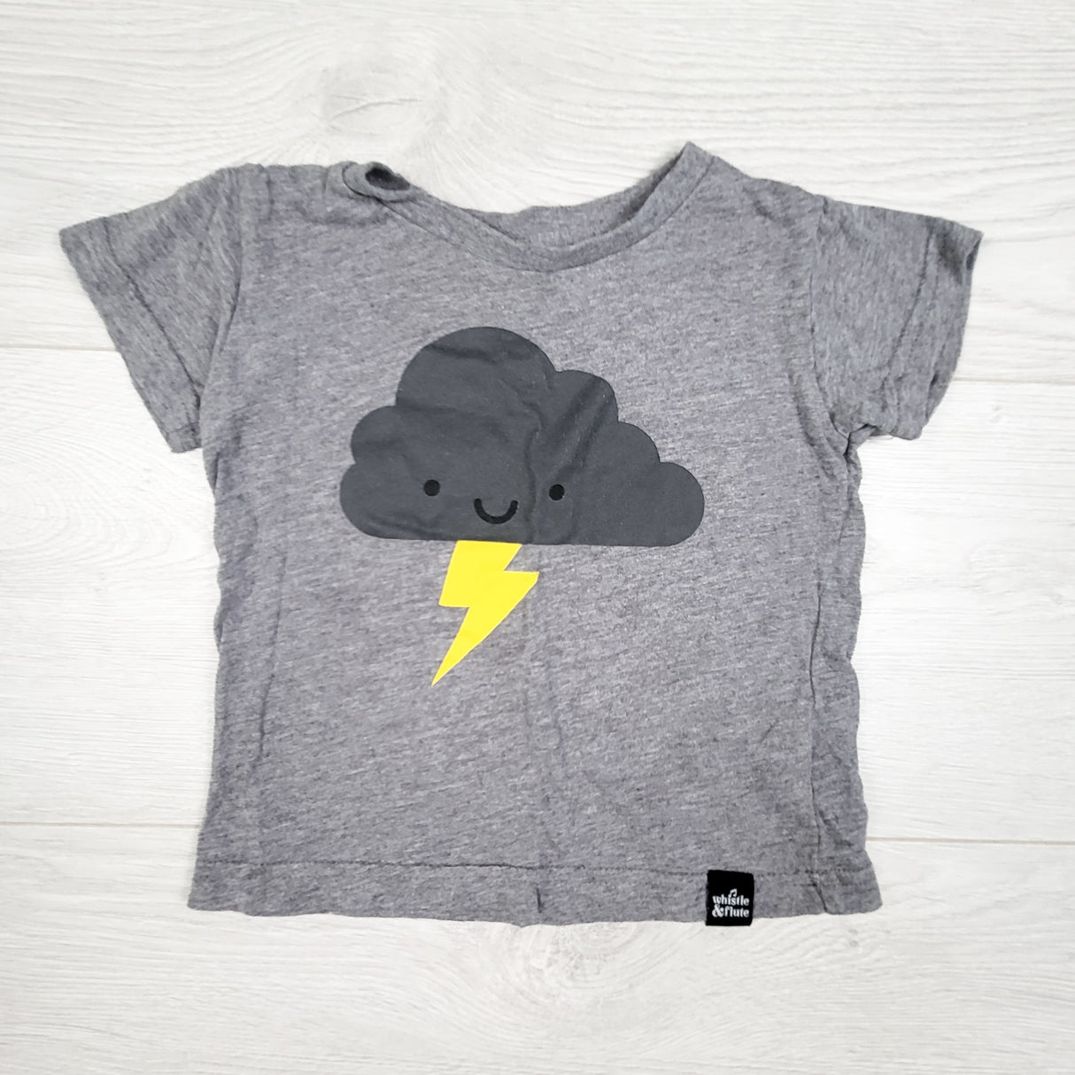 Whistle and Flute grey rain cloud t-shirt. Size 12-18 months