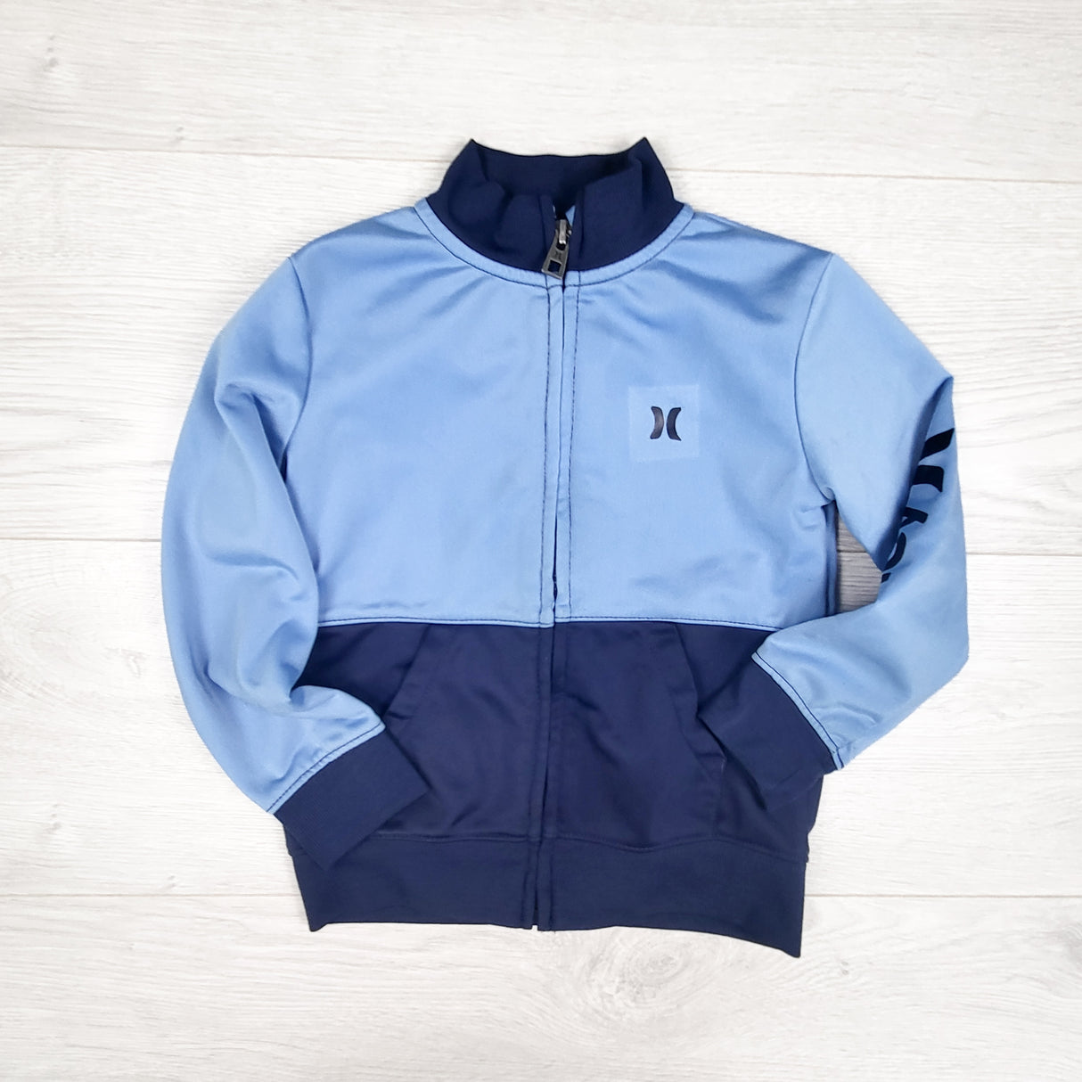 Hurley blue zip up track jacket. Size 3T