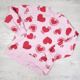 Old Navy pink fleecy lined heart print sweatshirt. Size 14/19 - AS IS