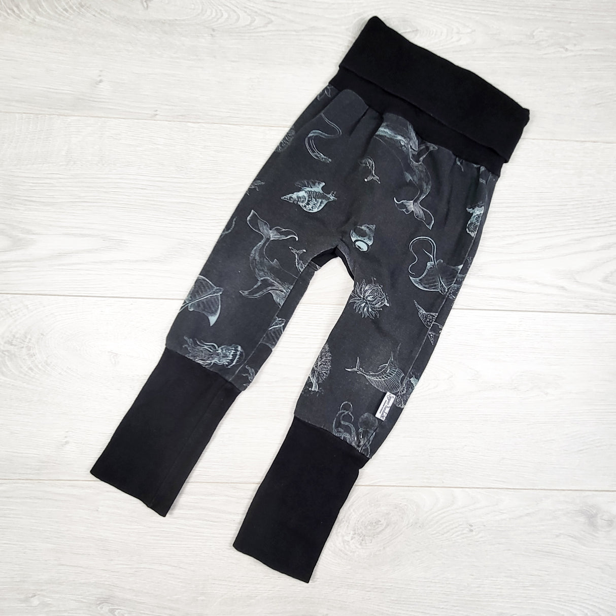 Sugar Sandwich Design Studio handmade grow with me pants with sea life. Size 1-3 Years