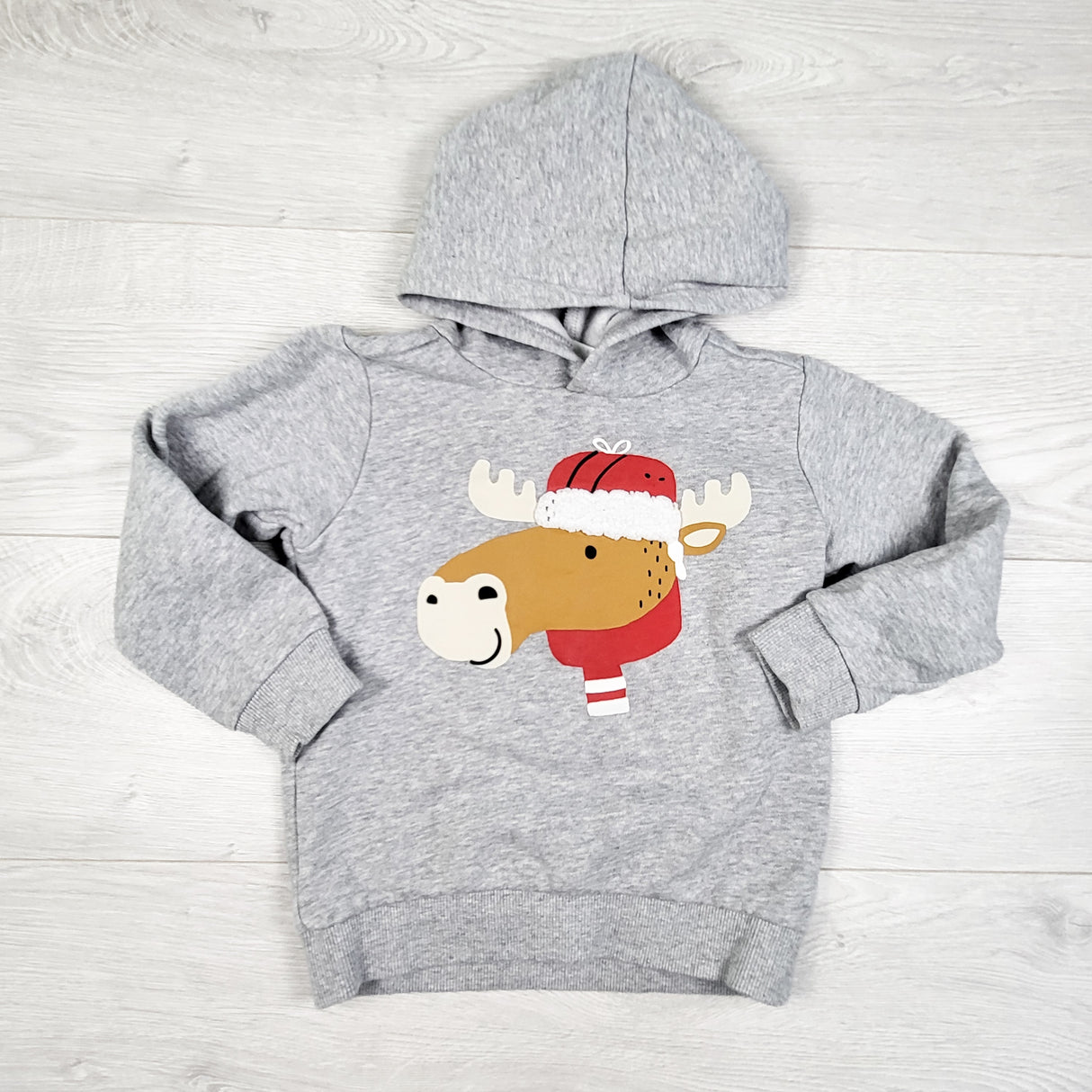 Carters grey fleecy lined sweatshirt with reindeer. Size 4T
