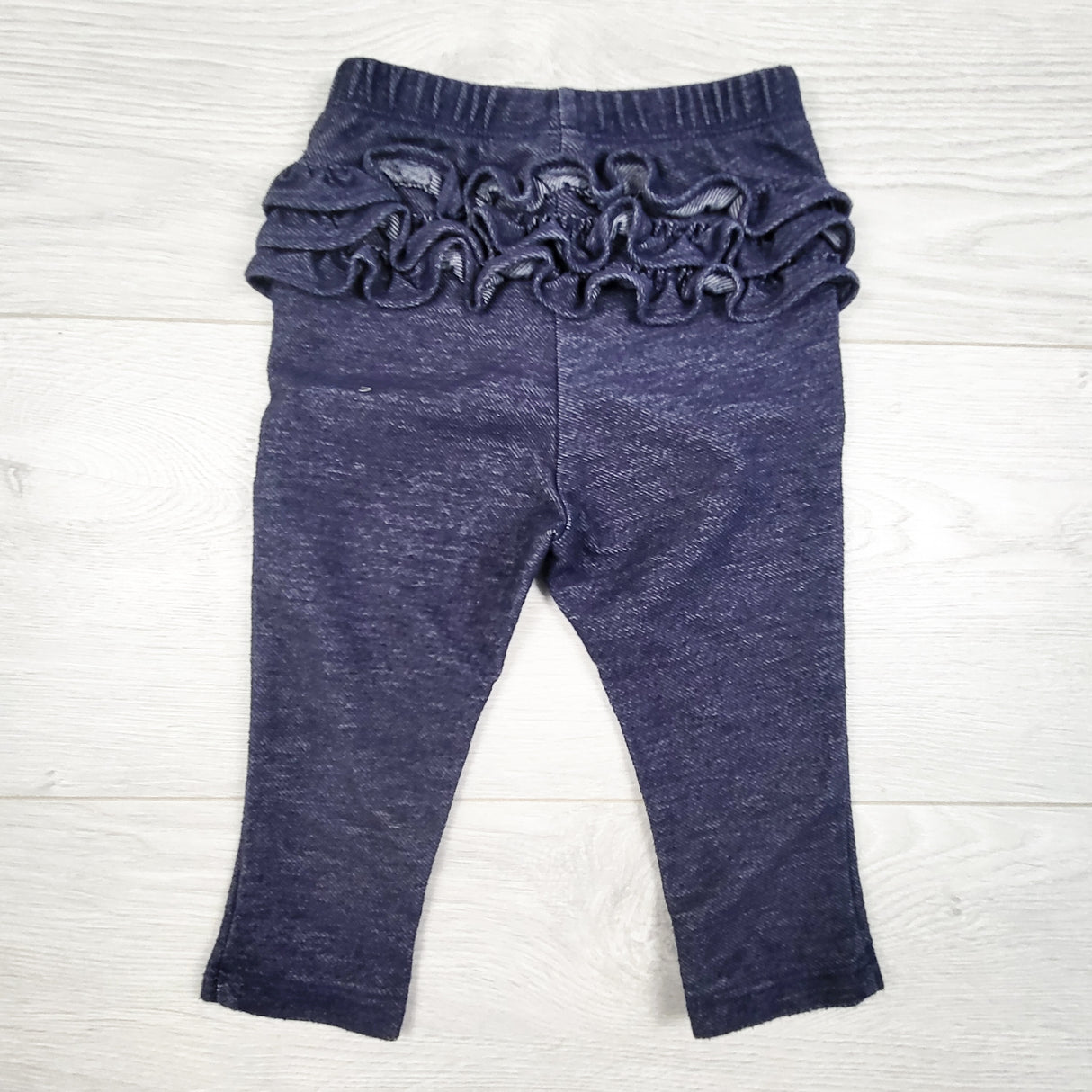 Old Navy denim look leggings with ruffle bum. Size 12-18 months