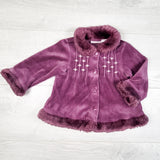 First Impressions plum purple velour jacket. Size 12 months