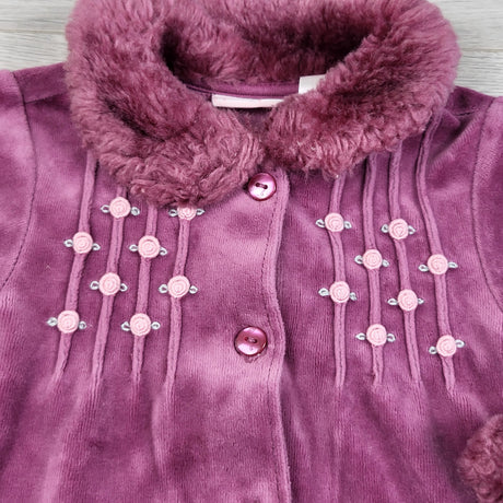 First Impressions plum purple velour jacket. Size 12 months