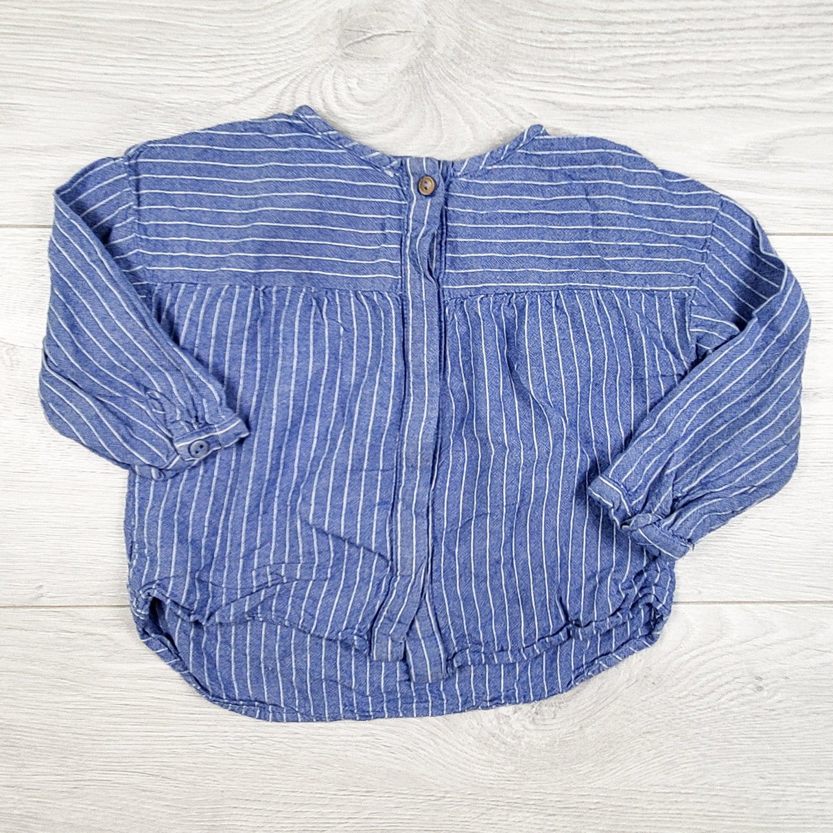 Zara blue striped rayon top. Size 9-12 months