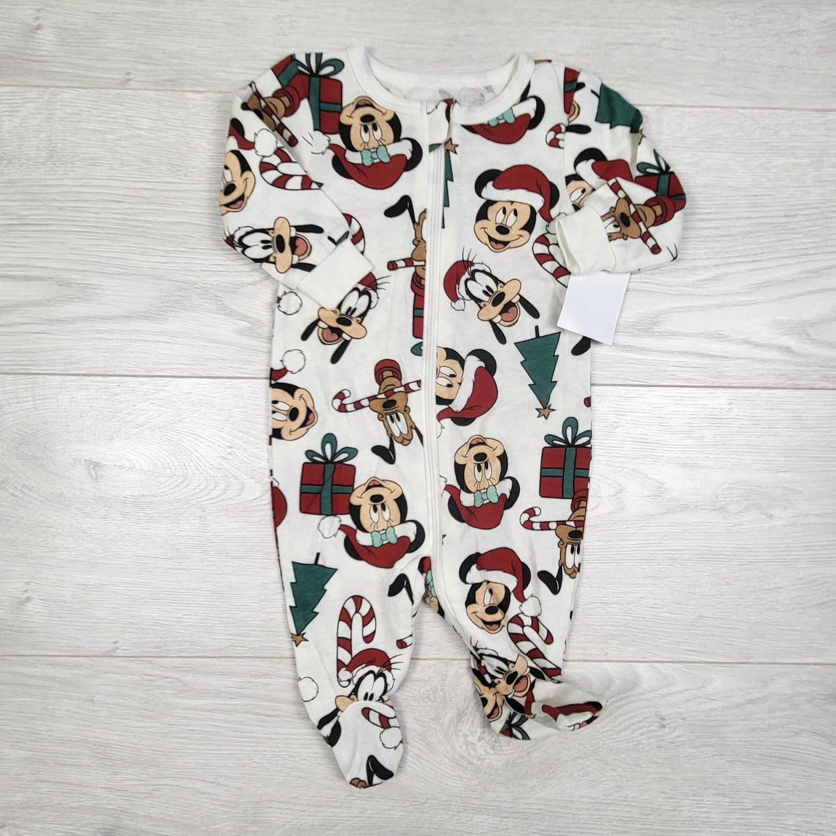NEW - Disney Baby white zippered Mickey Mouse sleeper. Newborn size