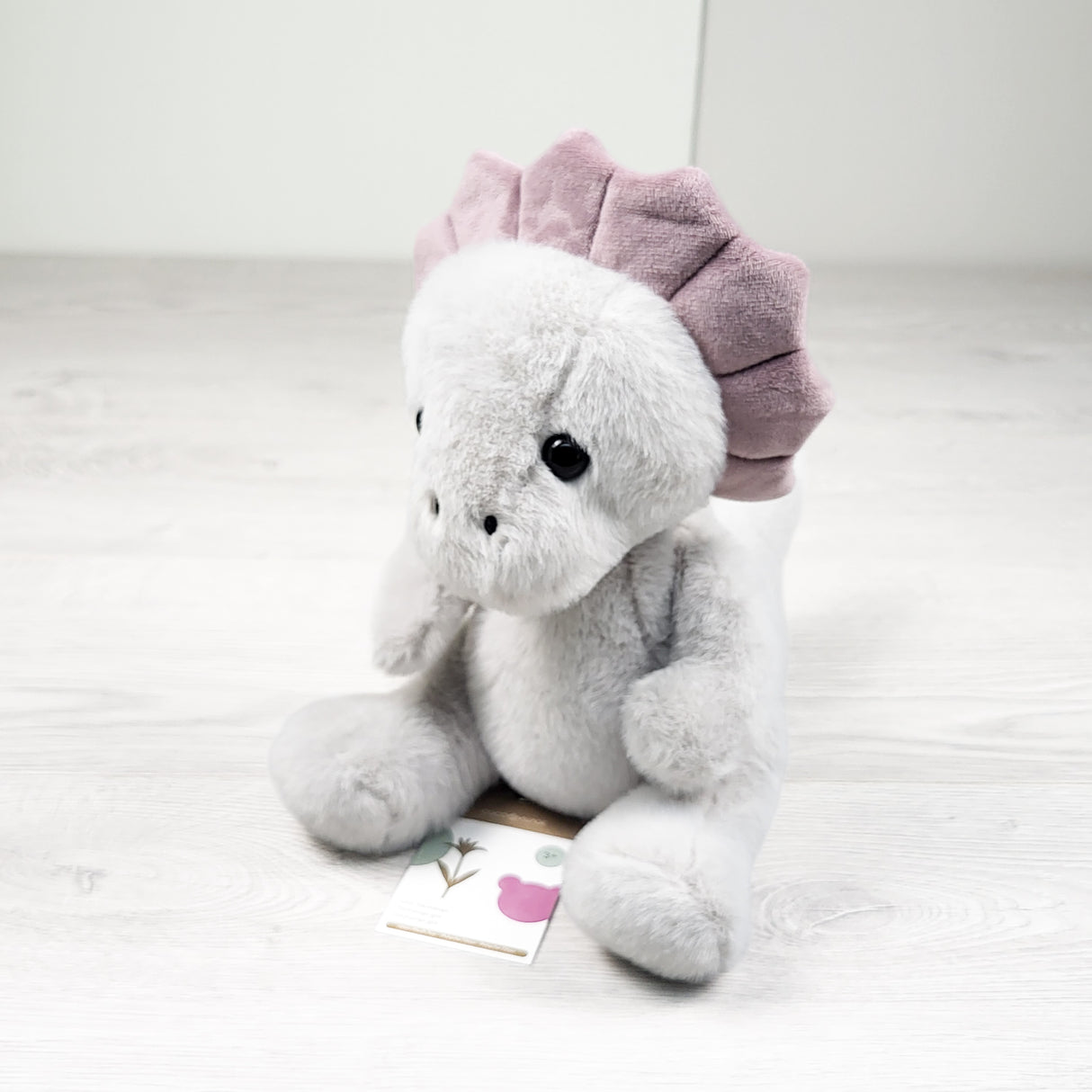 NEW -  Coco Village Grey Triceratops Dino Plush Toy