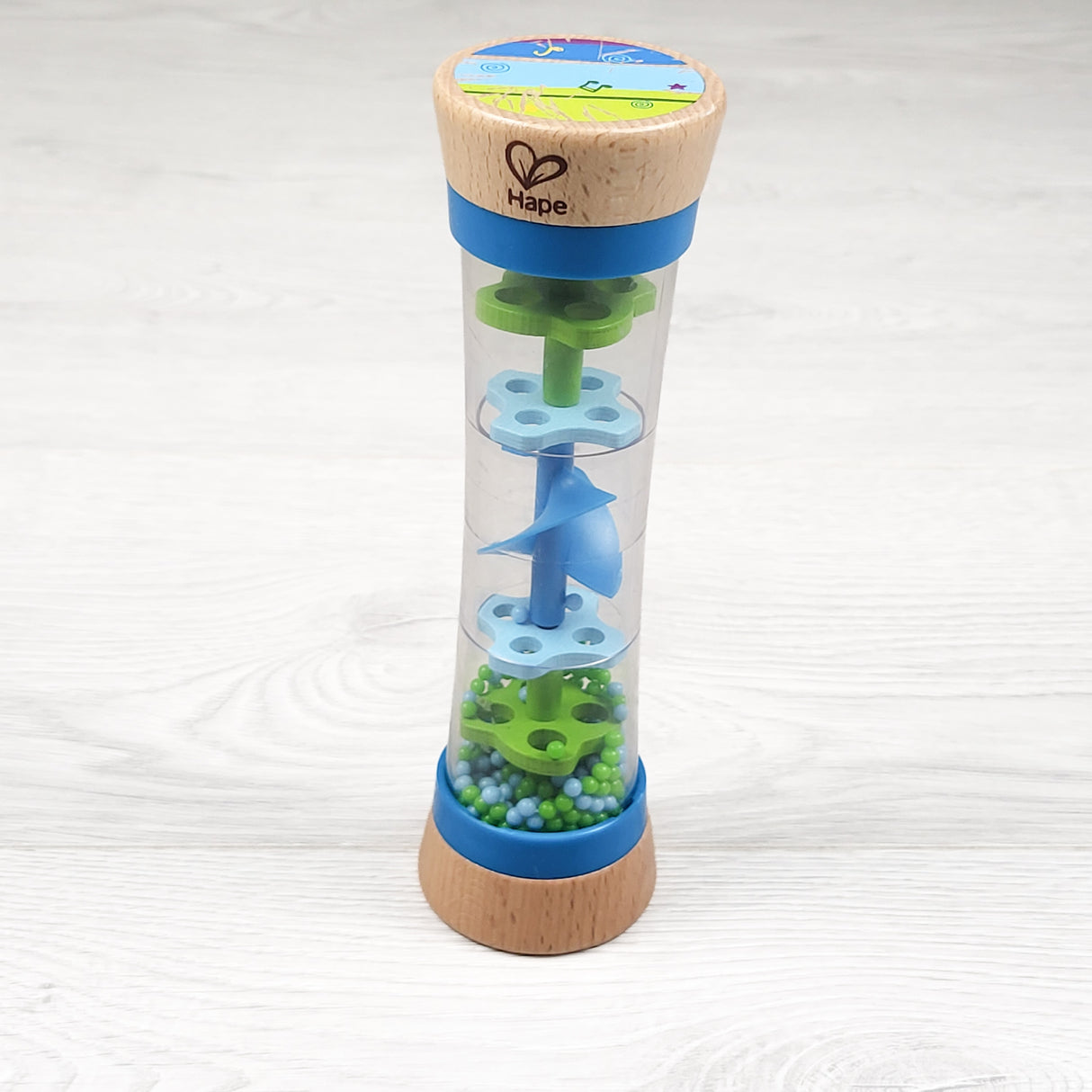 Hape Beaded Raindrops Mini Wooden Rainmaker Toy
