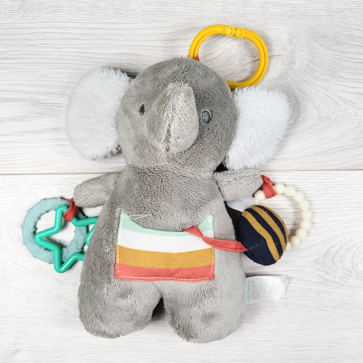 Plush elephant activity toy