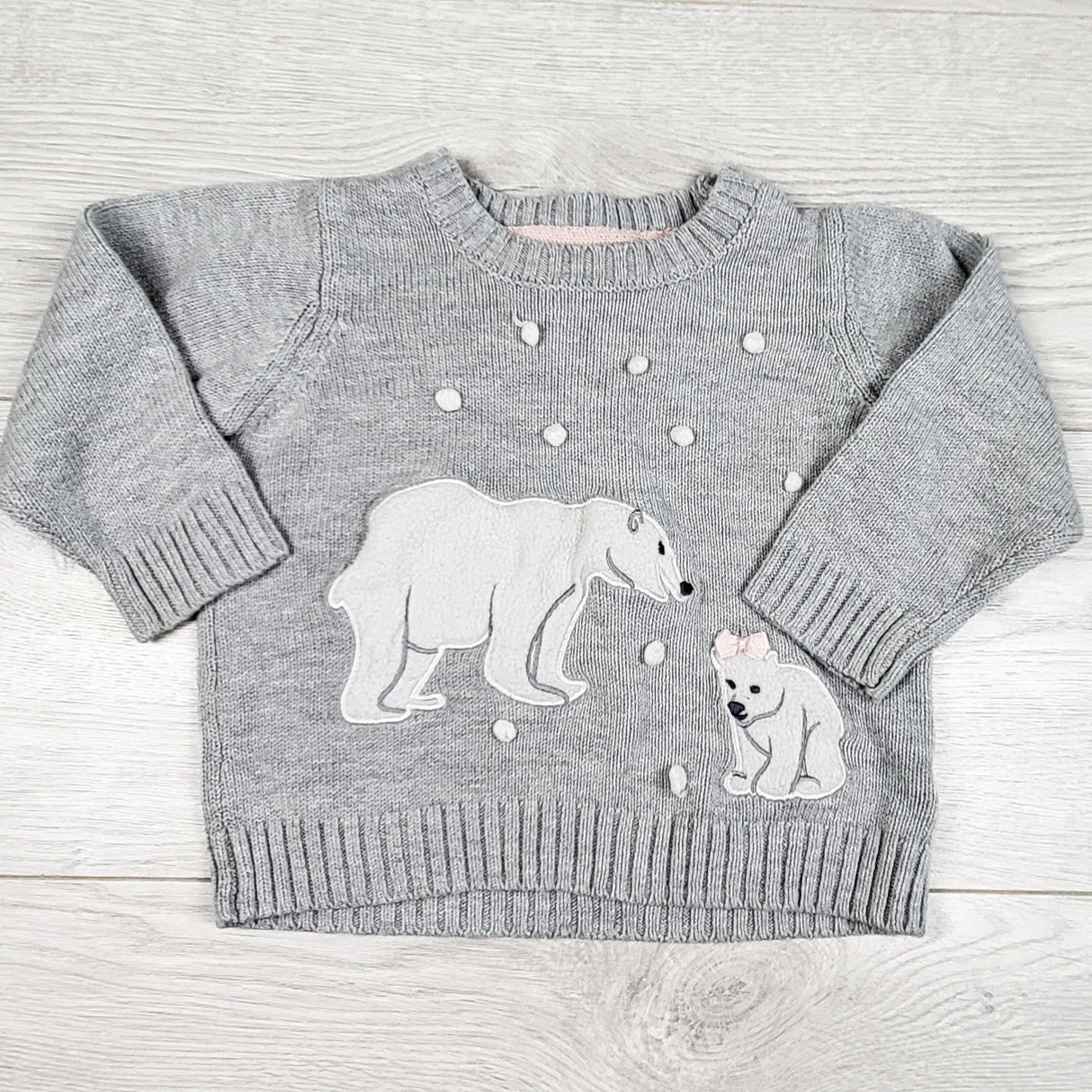 George grey sweater with polar bears. Size 18-24 months
