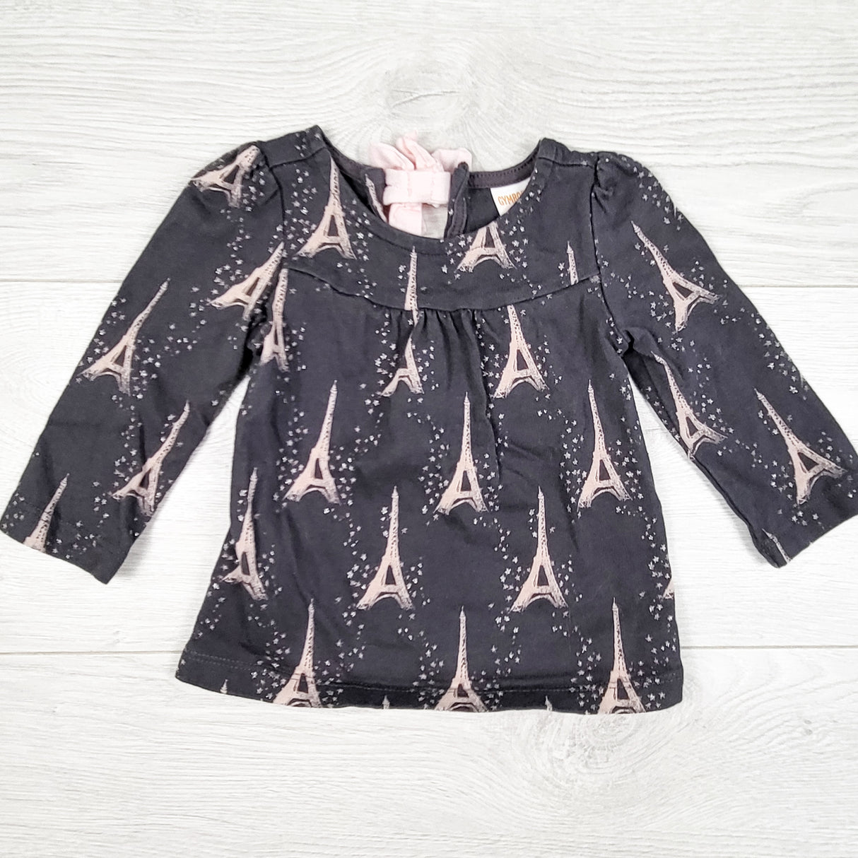 Gymboree grey top with Eiffel Towers. Size 6-12 months