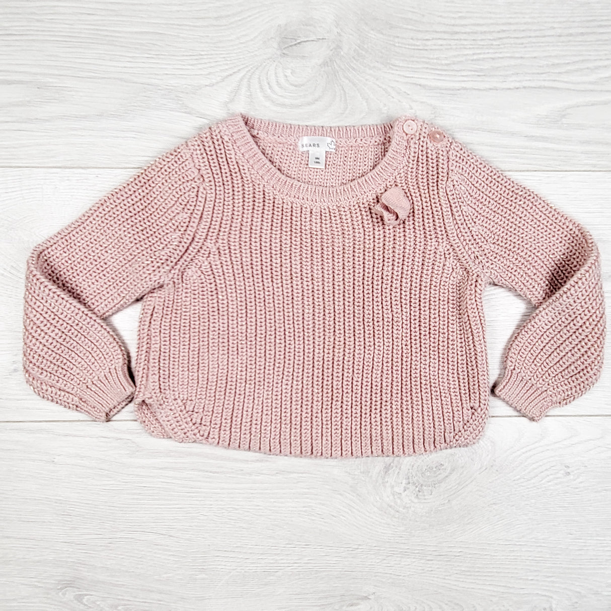 Sears pink sweater with sparkles. Size 9 months