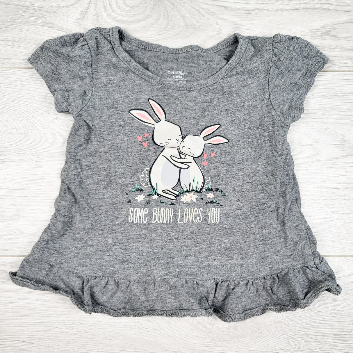 George grey top with bunnies. Size 6-12 months