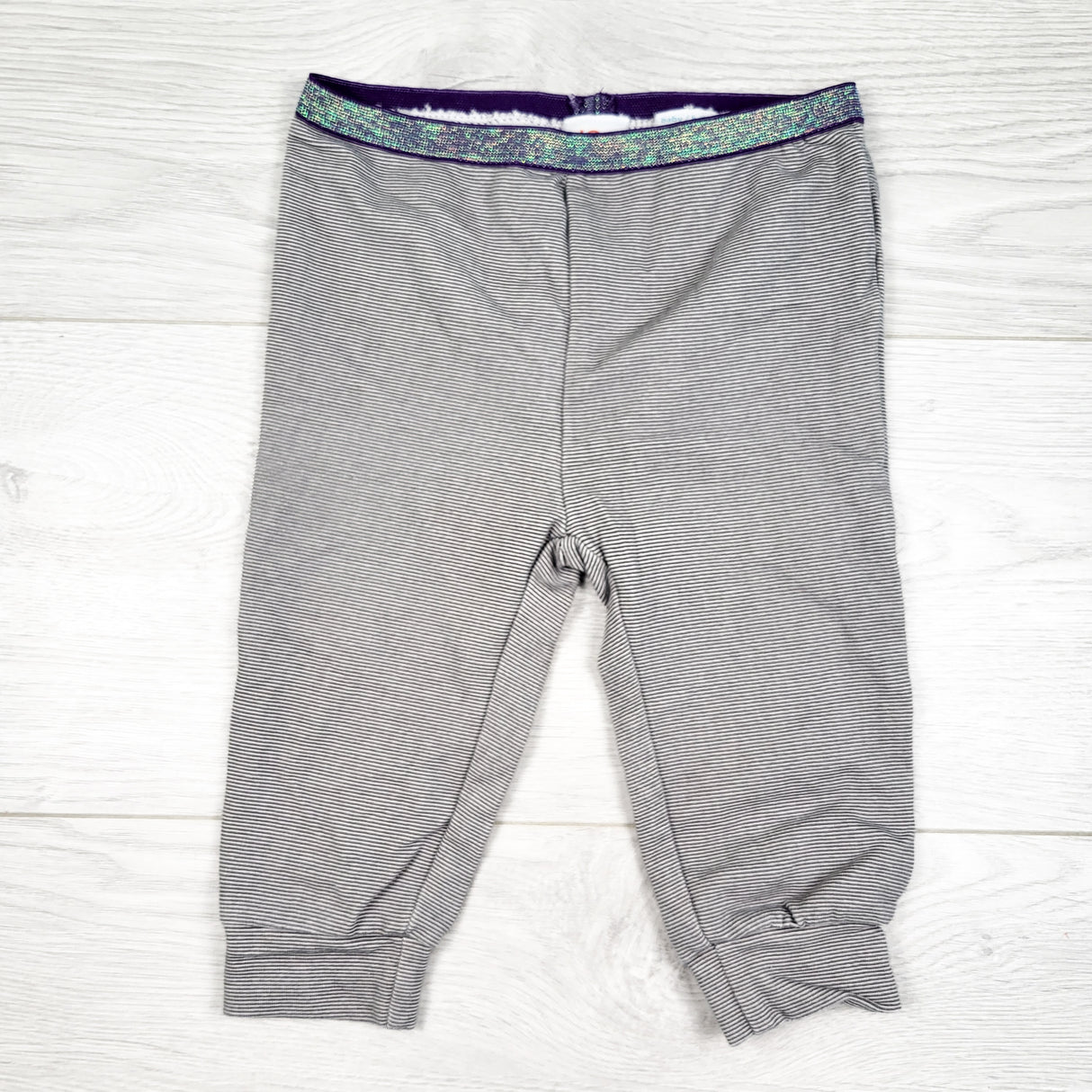 Joe striped leggings with sparkle waistband. Size 6-12 months