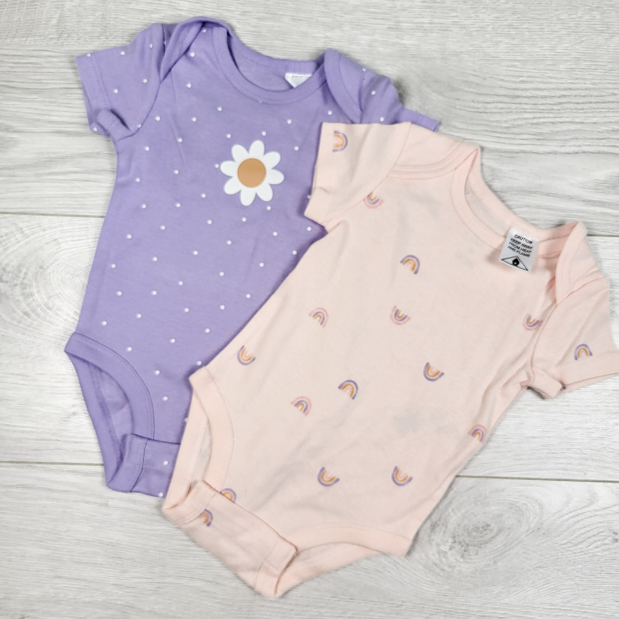 Pekkle purple and pink 2pc bodysuit set. Size 3 months
